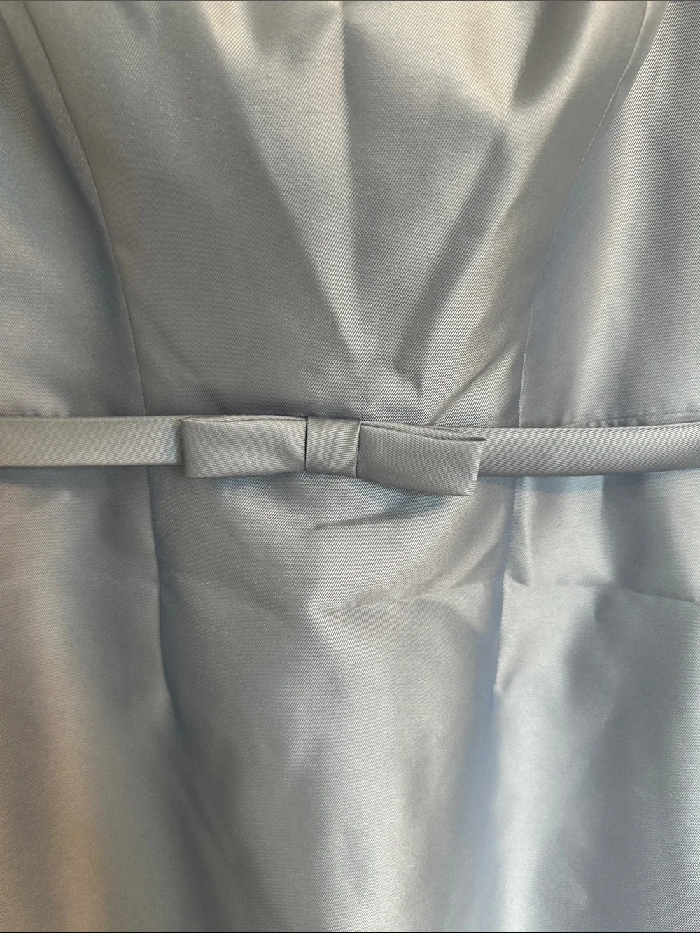 Dessy Elegant Sleeveless Light Blue Satin Maxi Dress with Belt- NWT - Picture 5 of 9